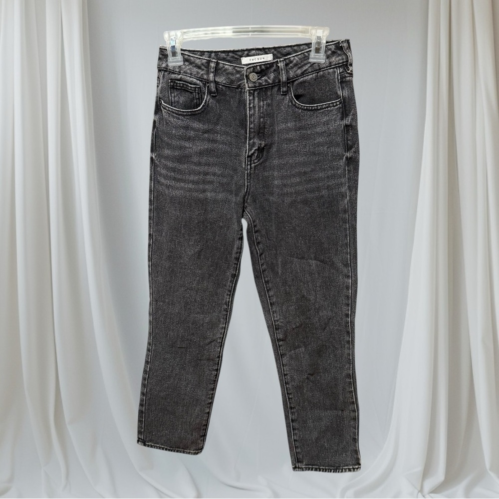 PacSun Mom‎ Jean Women 25 Black Excellent Acid Wash High Waisted Denim